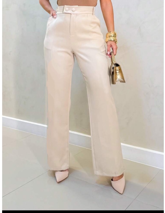 Calça pantalona com 2 botões 