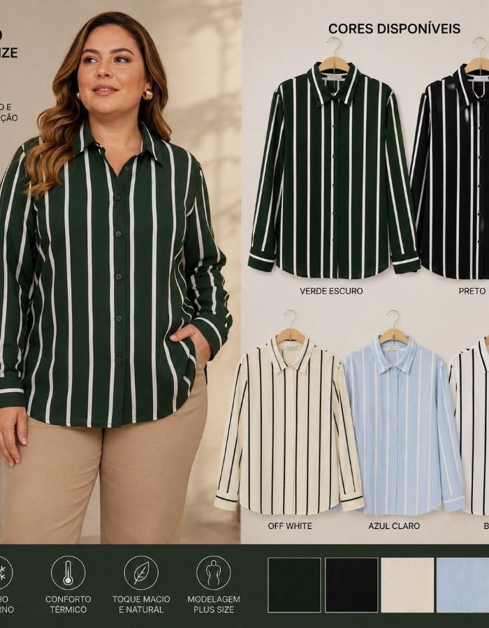 BLUSA LINHO LISTRA G1 A G3