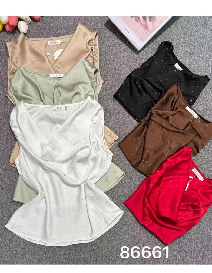 BLUSA DE CETIM C/ BRILHOS