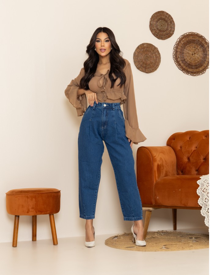 CALÇA FEM SLOUCHY 100% ALG.
