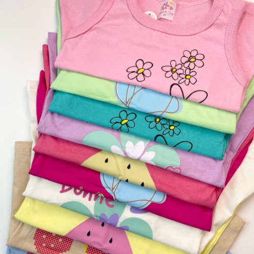 REGATA ALGODÃO ESTAMPADA MENINA