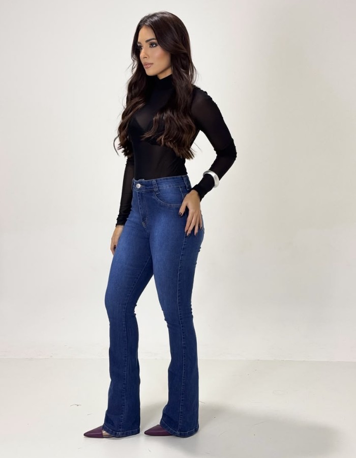 CALÇA FLARE JEANS