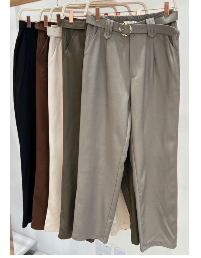 Calça pantalona com cinto e elástico 