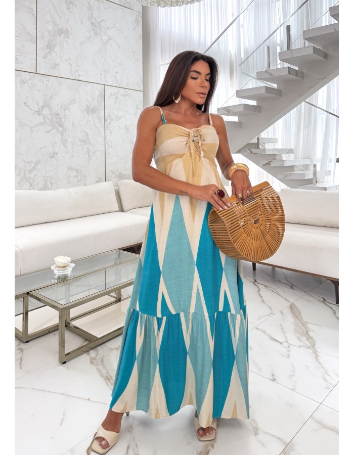 Vestido Longo Franzido 