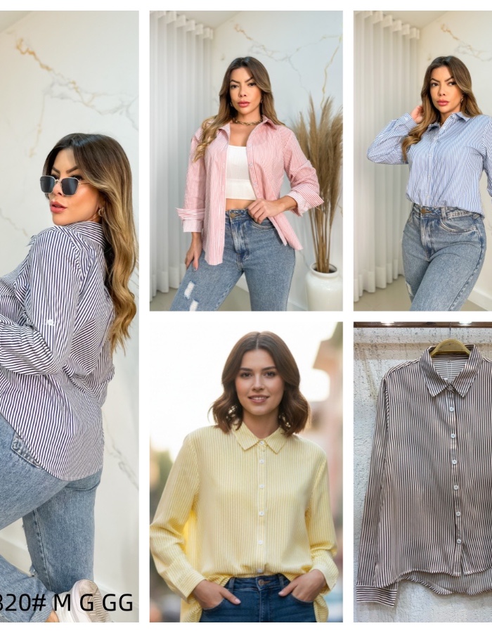 Blusa social listrada 