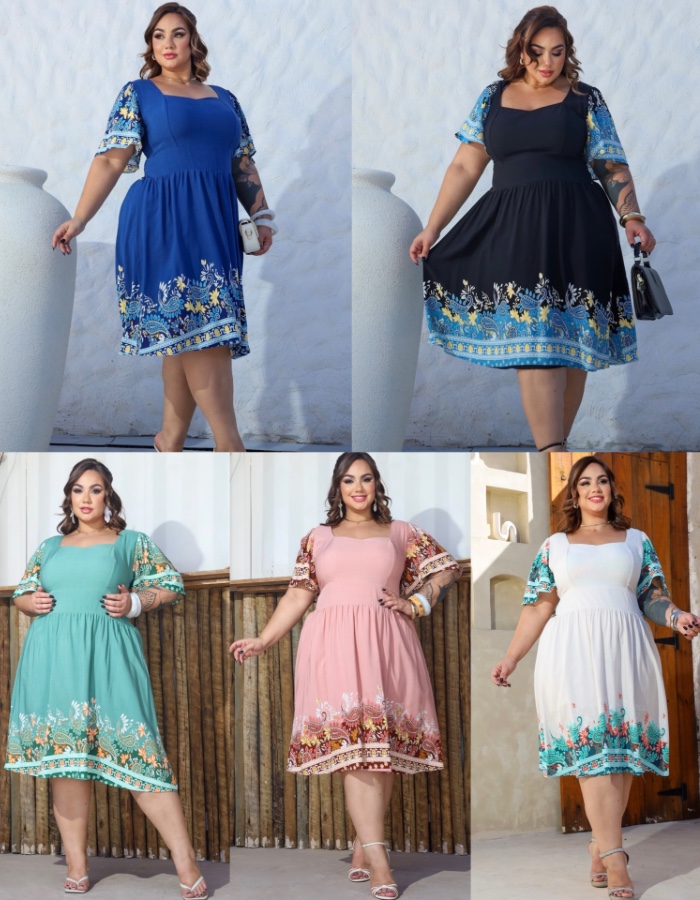 Vestido curto plus Ester
