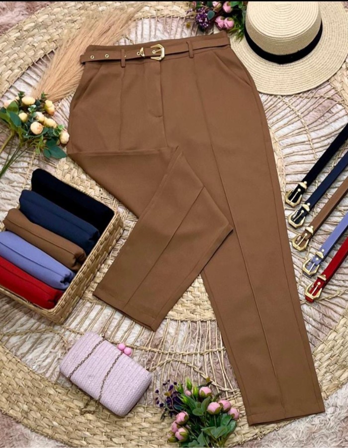 CALÇA C/ CINTO DA COR DA PEÇA