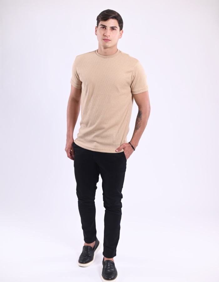 T-SHIRT CANELADA TRICOT 