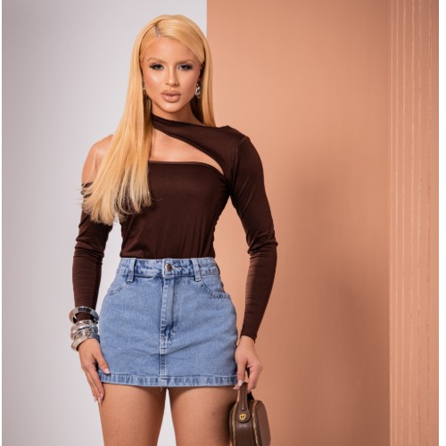 SHORT SAIA SLIM MARMORIZADO 100%