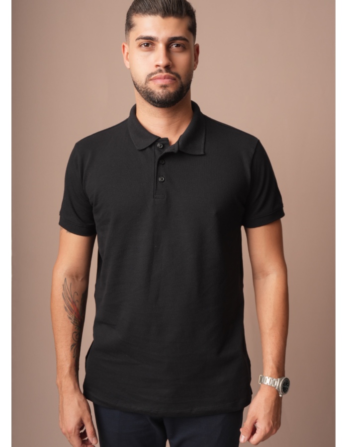 GOLA POLO BOTAO SUEDINE 40.1 100% ALGODAO