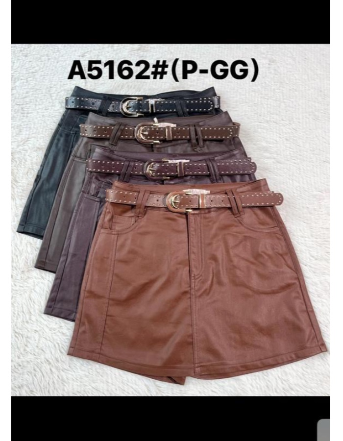 Short saía couro premium 