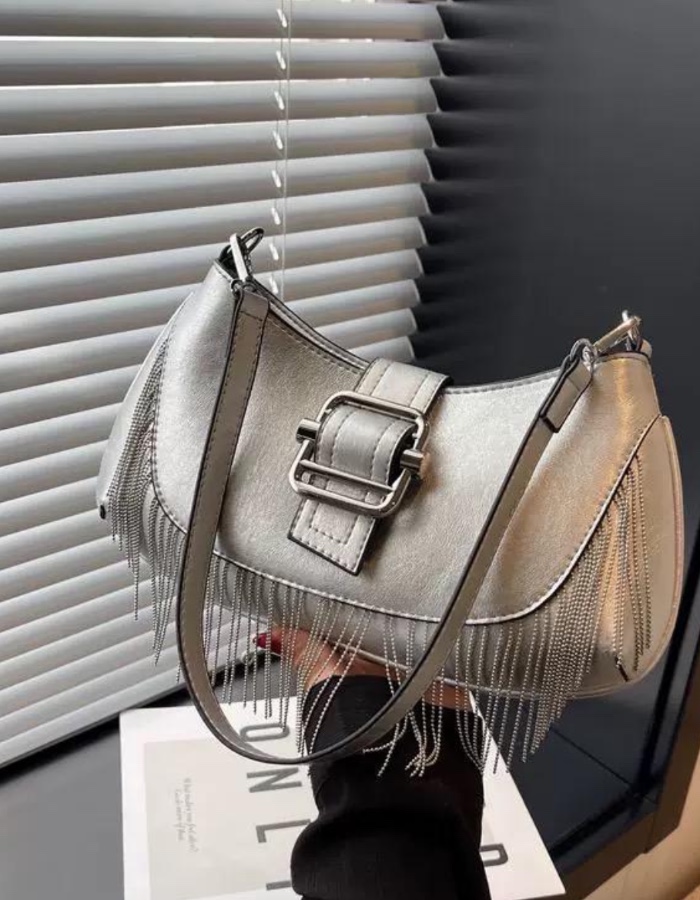 Bolsa franja strass 