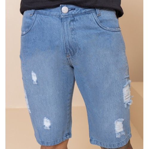 Bermuda jeans diferenciada 