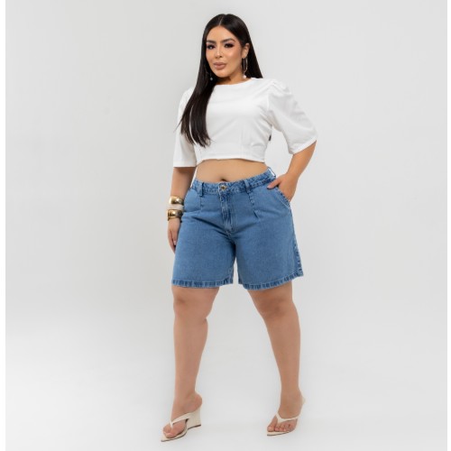 SHORT ALFAIATARIA PLUS 100%