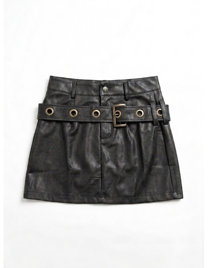 Short saia couro 