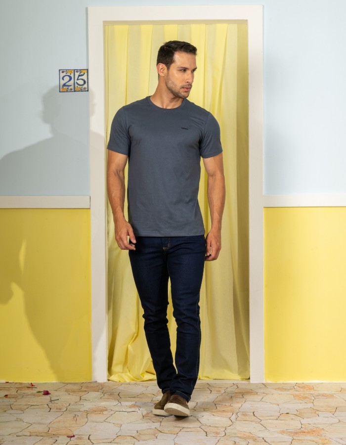 CALÇA ALFAIATARIA JEANS AMACIADA L. MEL CLARO