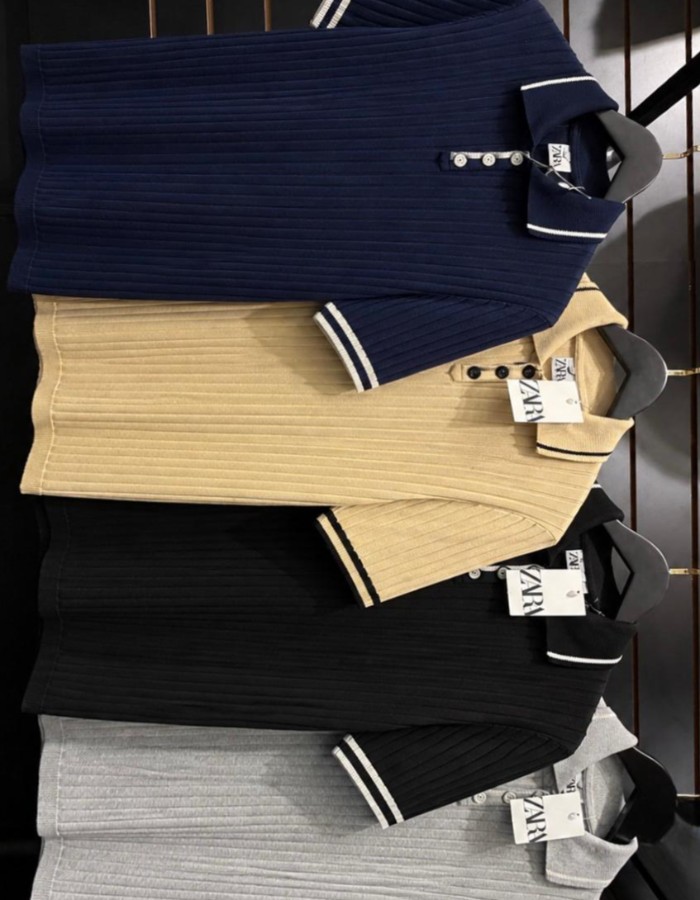 POLO ITALIANA C/ BOTÃO - MALHA FINA ZARA