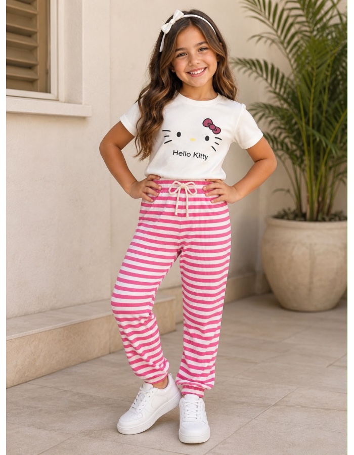 Conjunto calça jolger hello kitty 