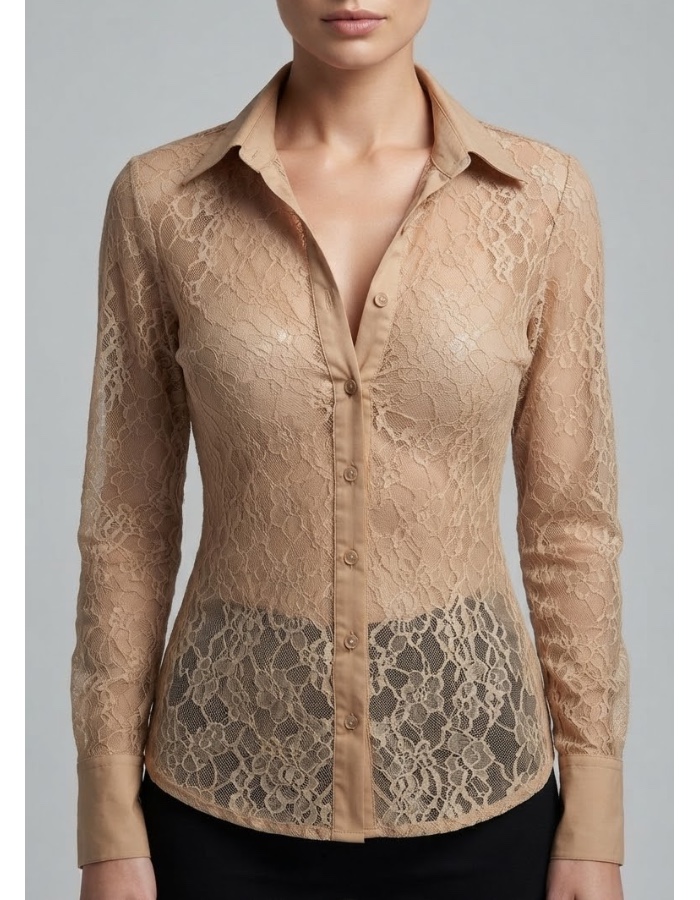 Blusa renda botões 