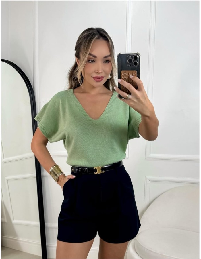 Blusa decote v