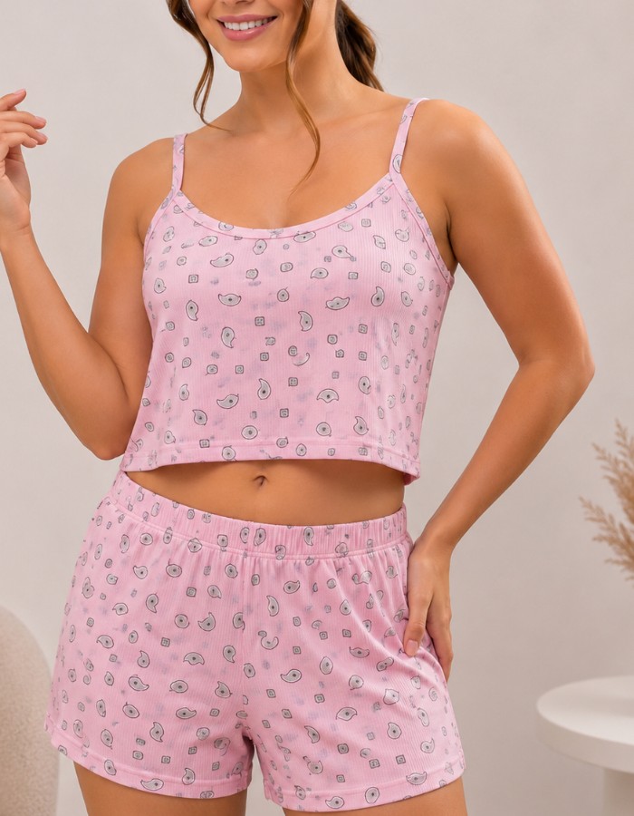 CROPPED DE ALÇA - FLORES DELICADAS