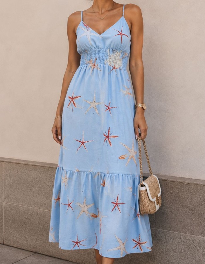VESTIDO MIDI ESTRELAS DO MAR