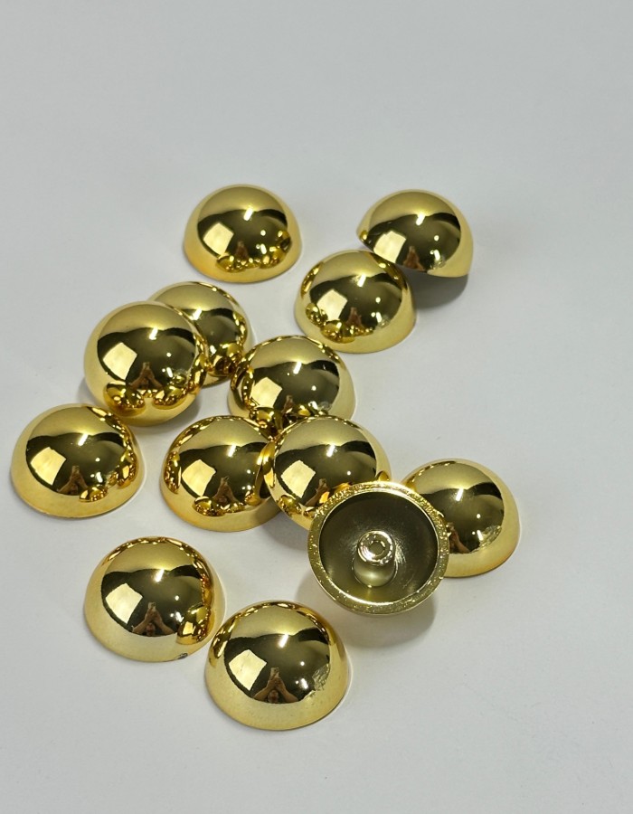 BOTÃO 9117 MEIA BOLA ABS DOURADO