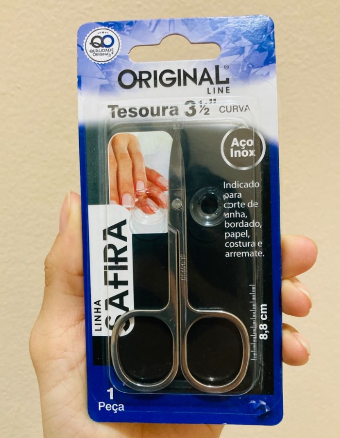 TESOURA ORIGINAL SAFIRA 3.1/2'' POLEGADAS C/ 1 UNIDADE 