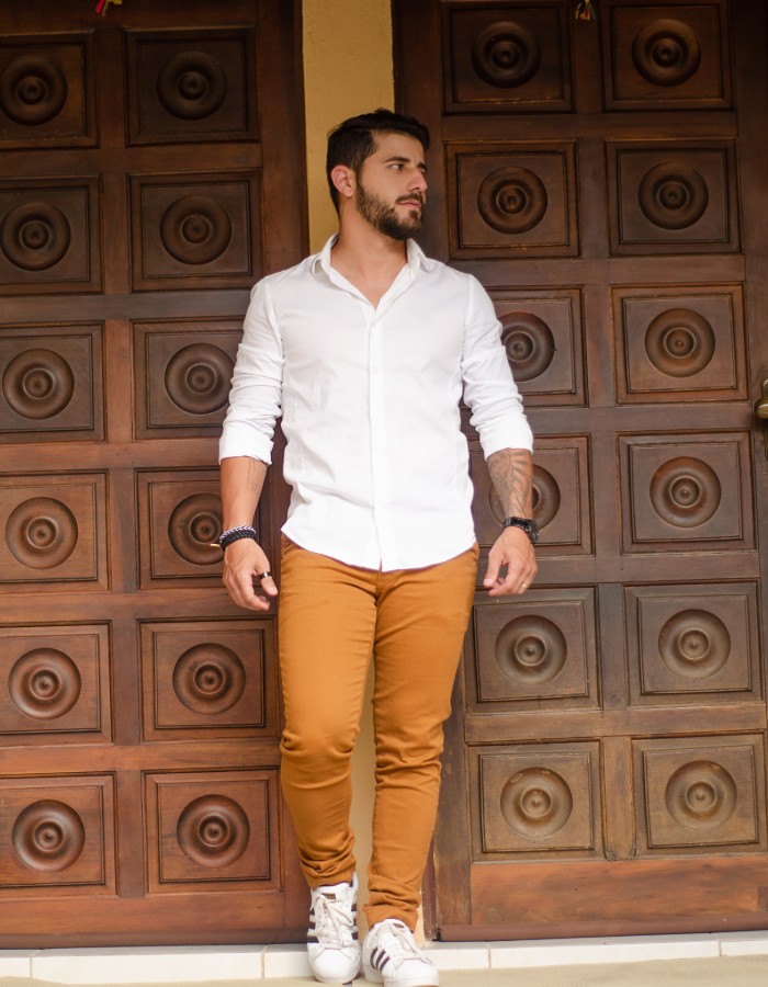 SOCIAL MASCULINA CARAMELO
