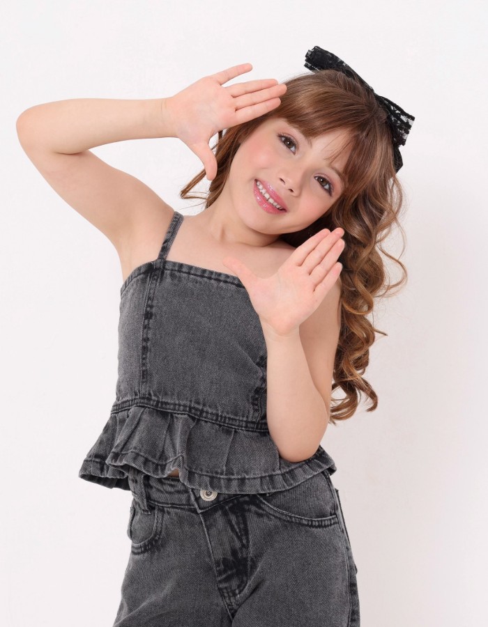 CROPPED BLACK INFANTIL DESGRADEADO
