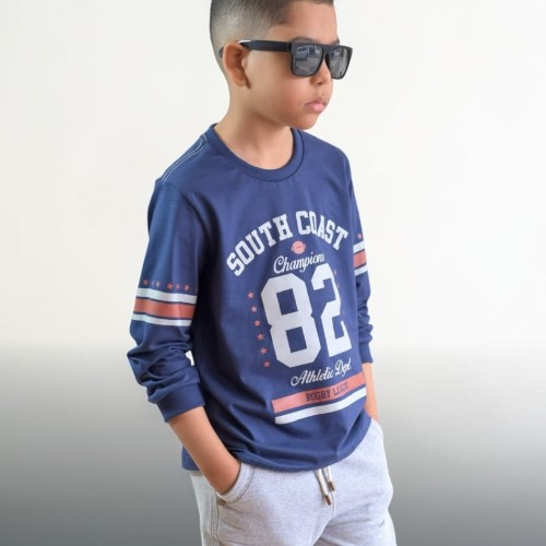 Blusa manga longa azul 