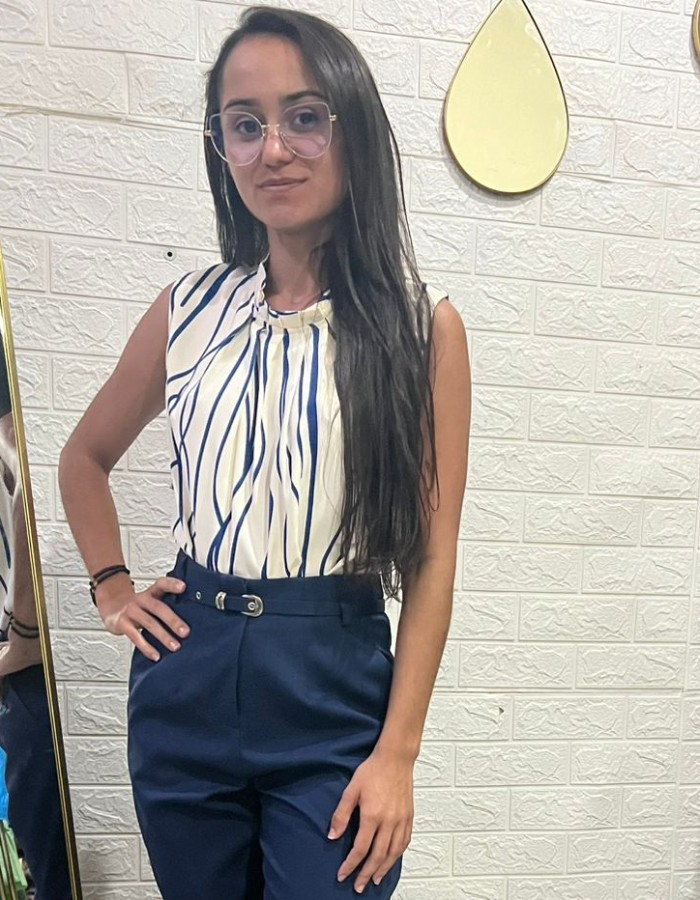 BLUSA TECIDO CREPE SEDA  ESTAMPADA 