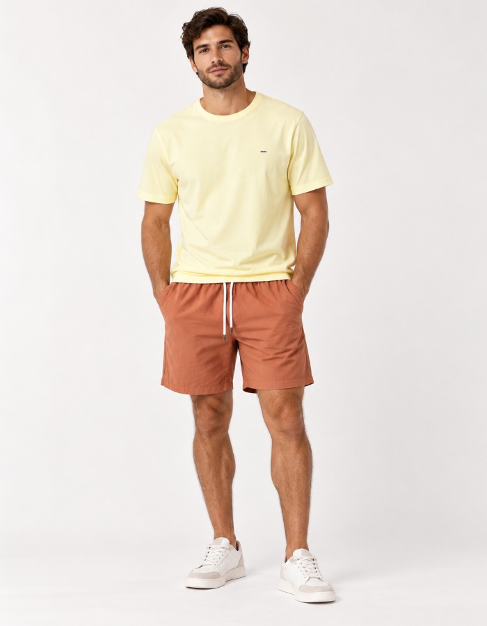 CAMISA ADULTO AMARELO PASTEL 