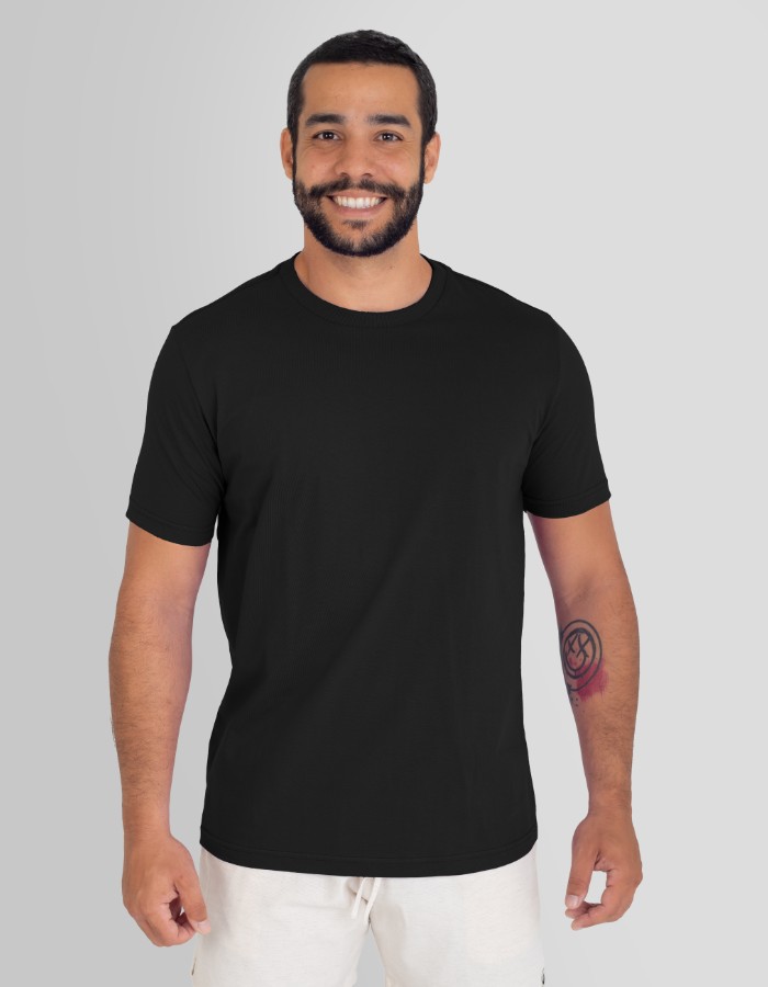 CAMISETA BÁSICA ALGODÃO PENTEADO