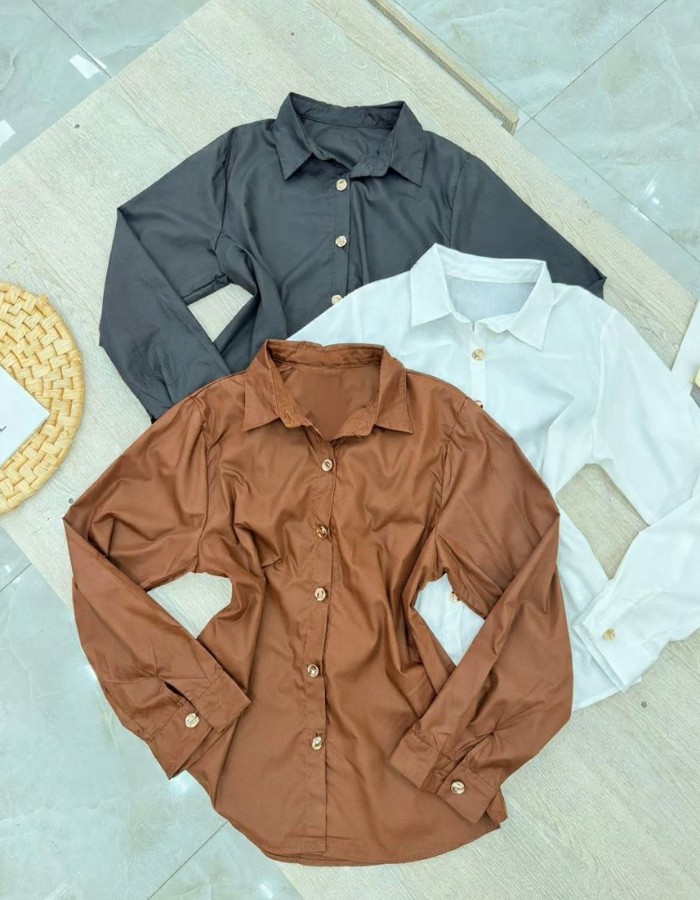CAMISA BOTÃO DOURADO 
