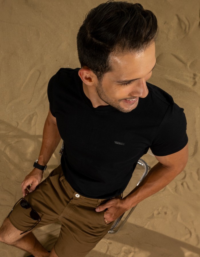 CAMISA T-SHIRT PRETA (ALGODÃO 30.1)