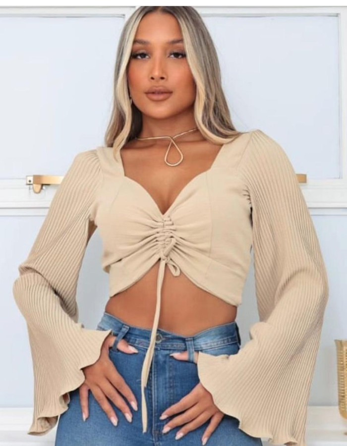 cropped manga longa 