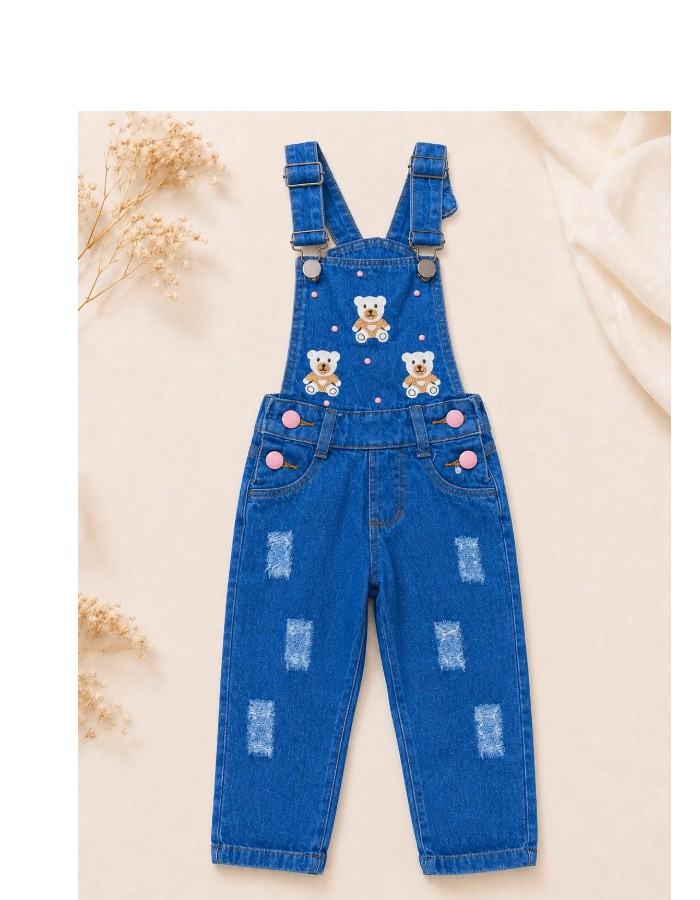 Jardineira calça Urso