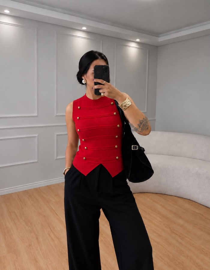 BLUSA TRICÔ BOTÕES
