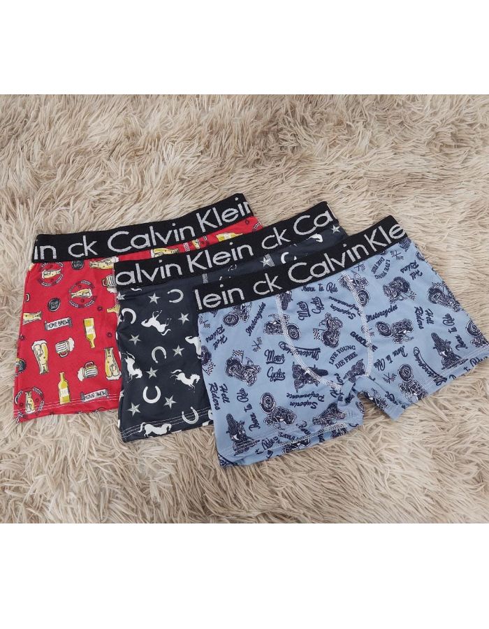 kit cueca box com 3 Estampada microfibra P M G