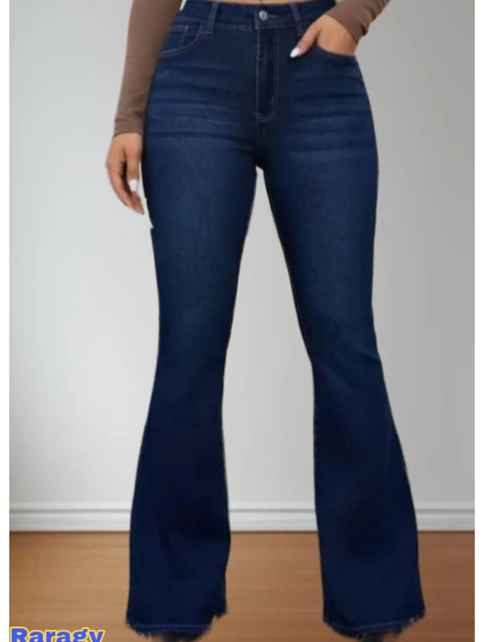CALÇA FEMININA FLARE AZUL MÉDIO 