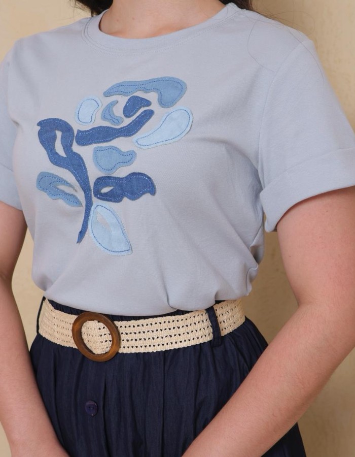 T-shirt curta flower 