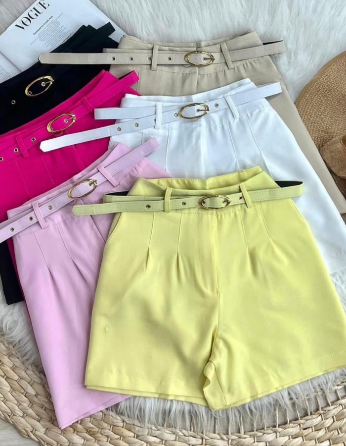 SHORT TWILL C/ CINTO COR DA PEÇA 