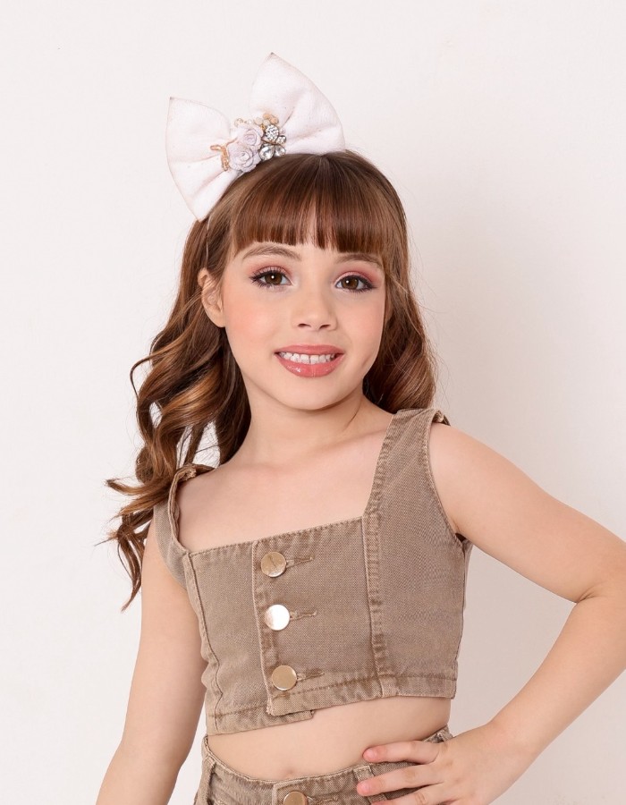 CROPPED CASTANHO INFANTIL DESGRADEADO