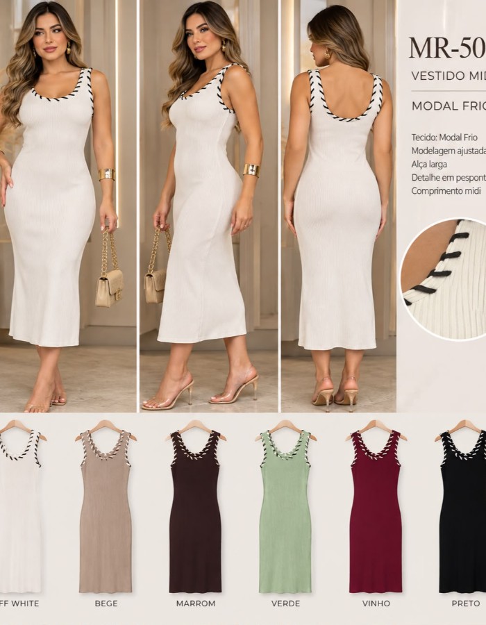 VESTIDO MIDI MODAL FRIO 