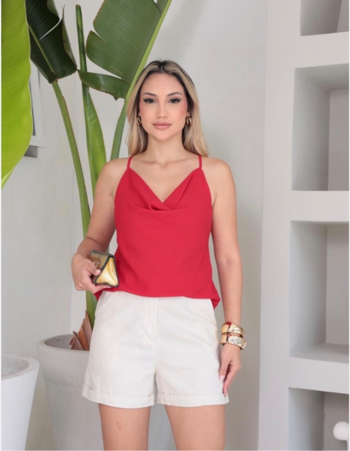 Blusa Alça Com Decote