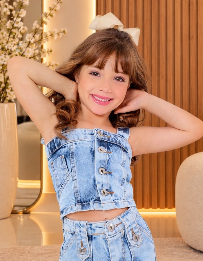 CROPPED JEANS CLARINHO INFANTIL DESGRADEADO