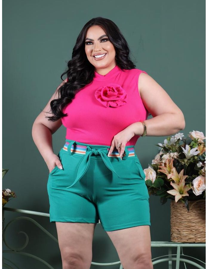 Semi cropped flor regata gola alta  