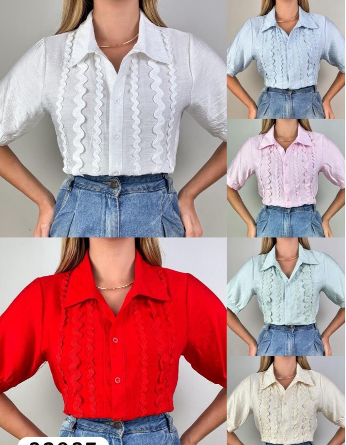BLUSA TECIDO CREPE SEDA DE BOTÃO
