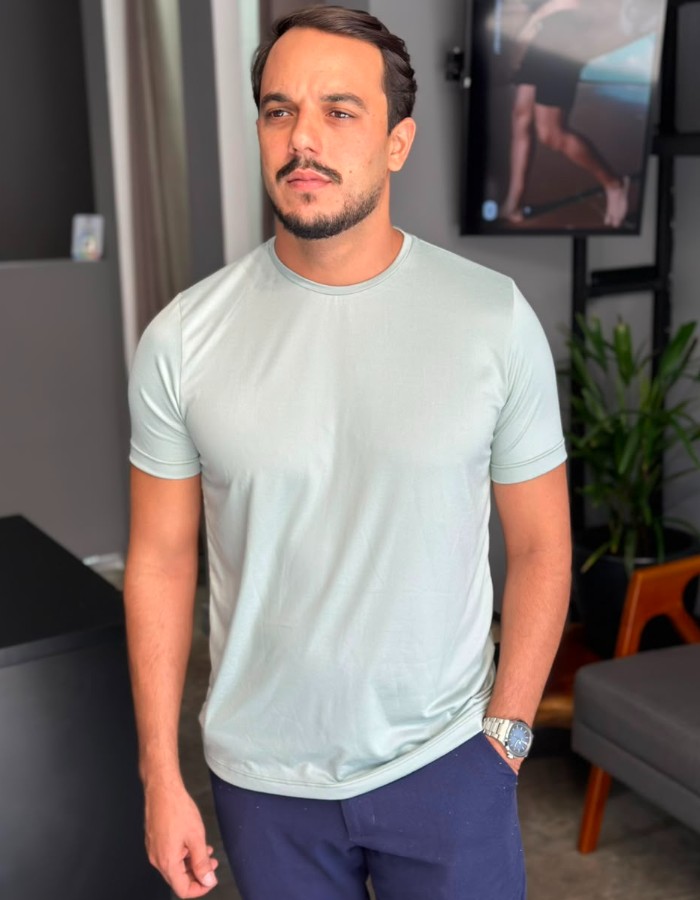 T SHIRT VELLUTATO CINZA GELO
